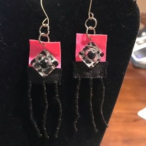 Black and silver earrings